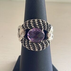 Gorgeous Michael Dawkins Sterling Silver Amethyst Statement Ring.